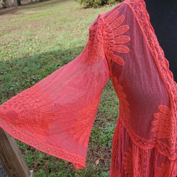 Lingerie Robe Sheer Coral New - Picture 2 of 6